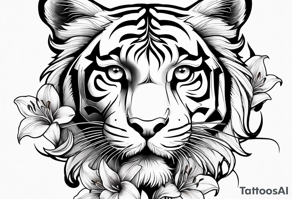 tiger lily  flower tattoo idea