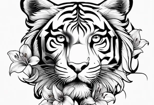 tiger lily  flower tattoo idea