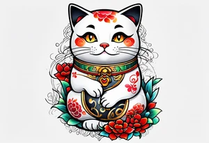 Maneki neko tattoo idea