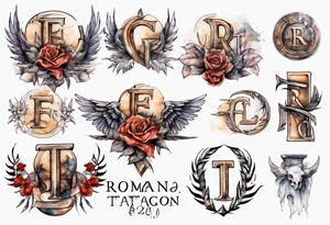 roman style font tattoo idea