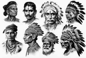 indian  man photorealism tattoo idea