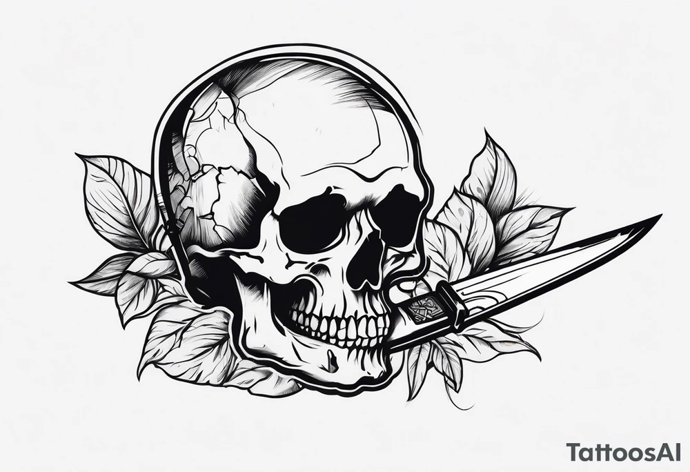 Knife, skull tattoo idea