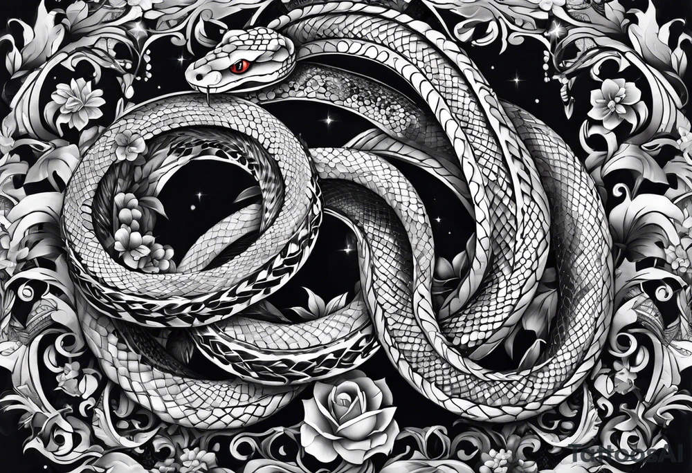 Two snakes on wrist tattoo idea