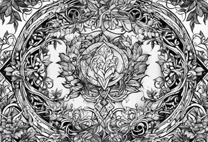A broken sword that is in the ground and entangles with vines tattoo idea