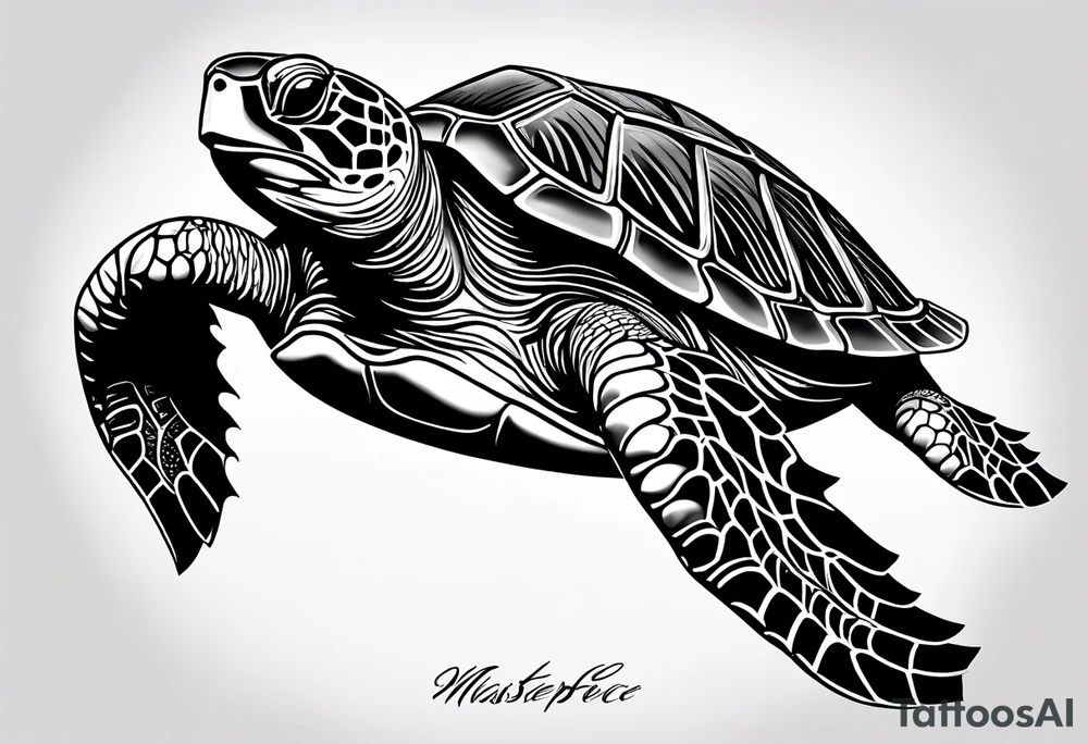 Hawaiian sea turtle tattoo idea