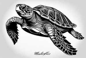 Hawaiian sea turtle tattoo idea