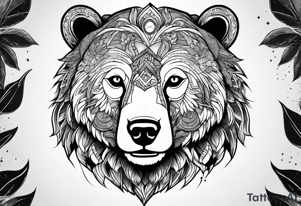 Cosmic bear tattoo idea