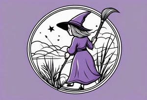 Lavender, witch, broom, tattoo idea