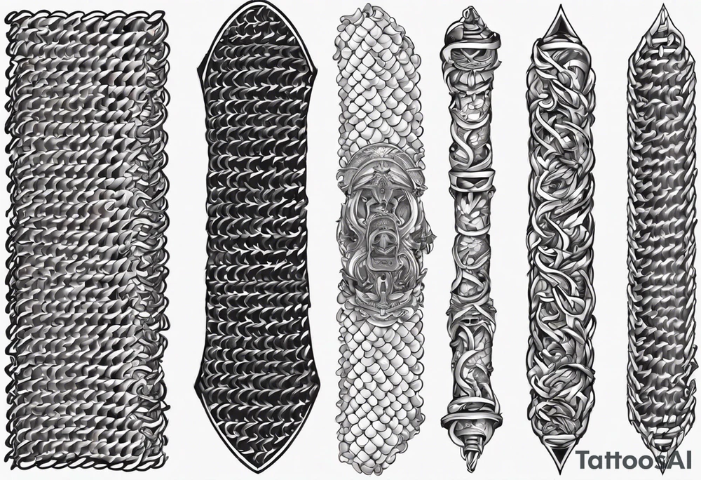 Arm sleeve chainmail armor tattoo idea