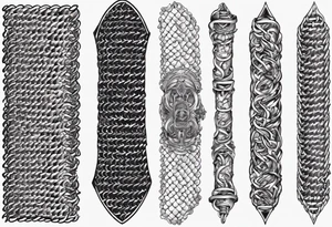 Arm sleeve chainmail armor tattoo idea