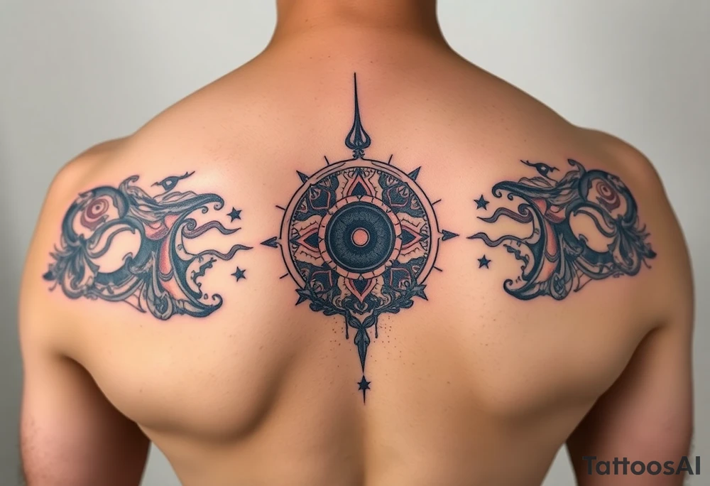 negative space tattoo inspired by the space and time tattoo idea