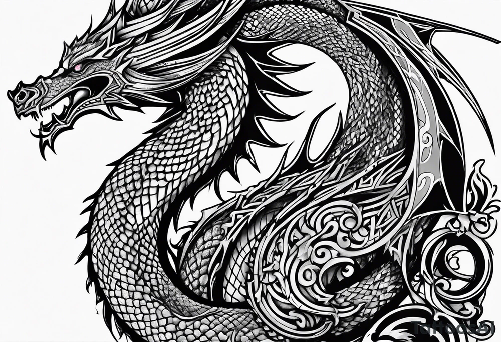 celtic dragon eating it's own tail tattoo idea