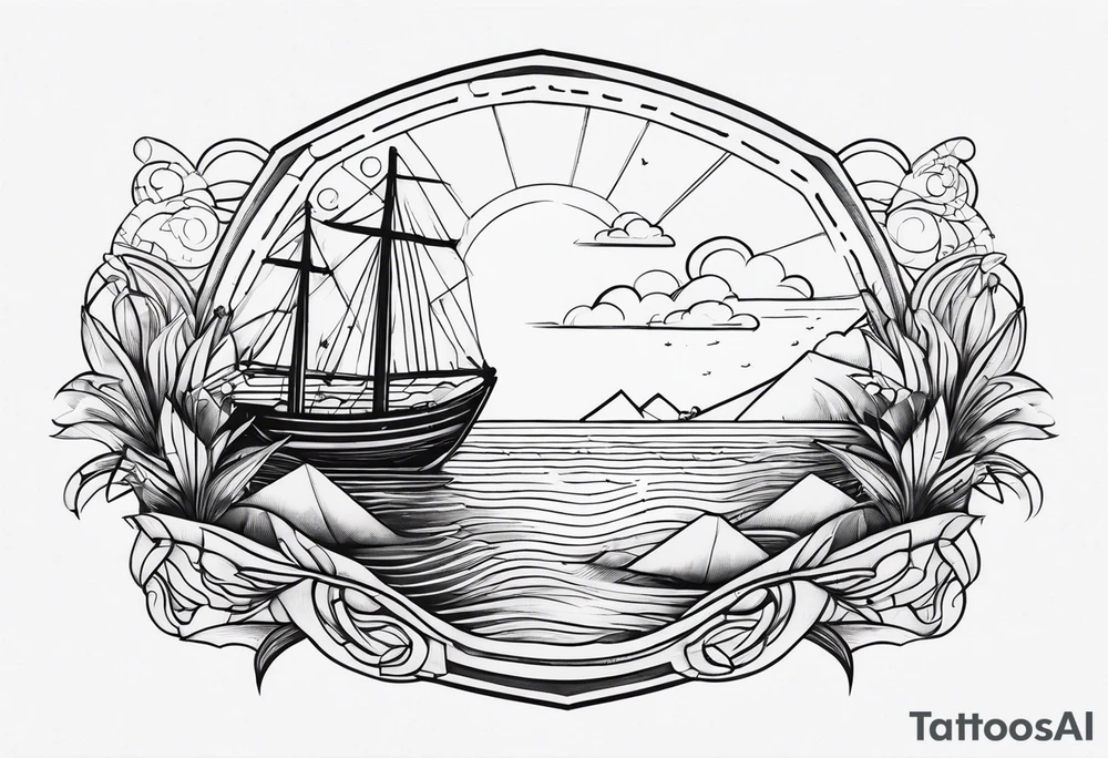 small Beachy travel not detailed tattoo idea
