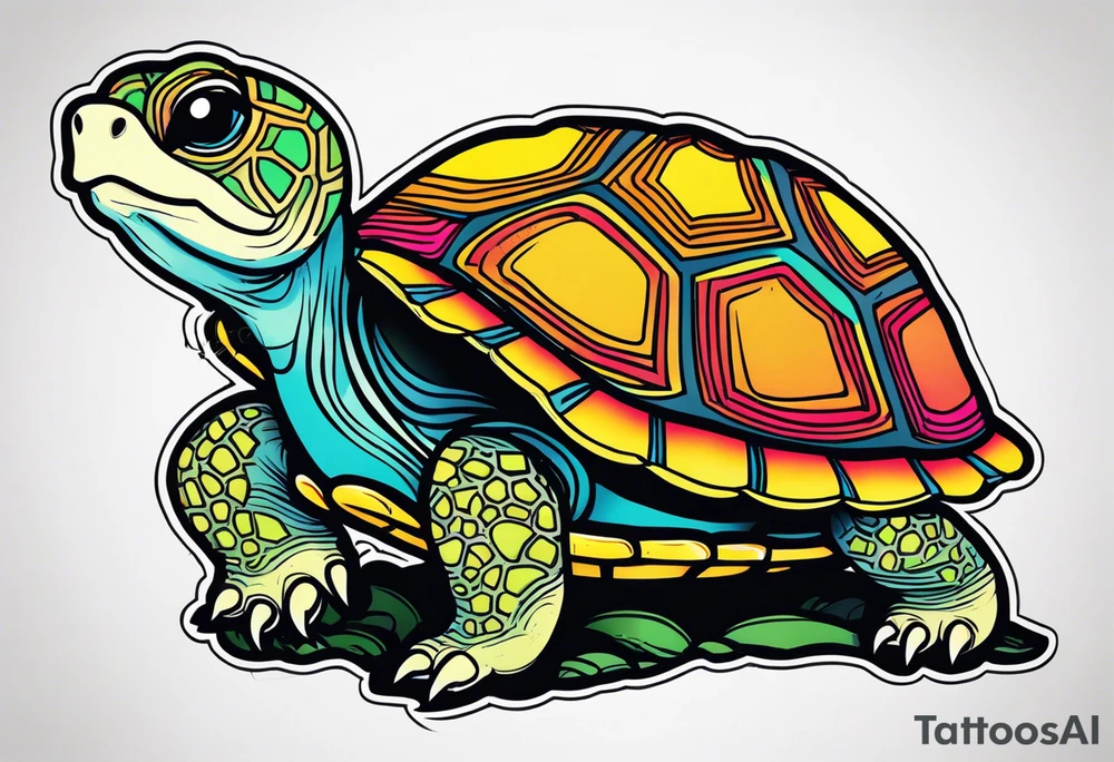 Turtle high on mushroom tattoo idea