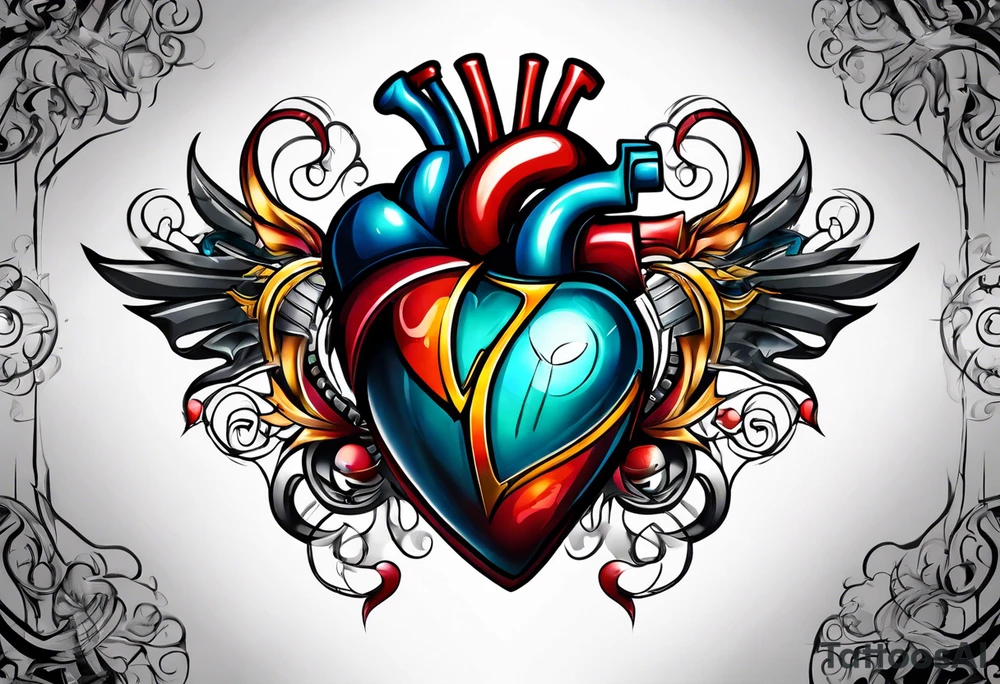 high voltage heart tattoo idea