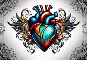 high voltage heart tattoo idea
