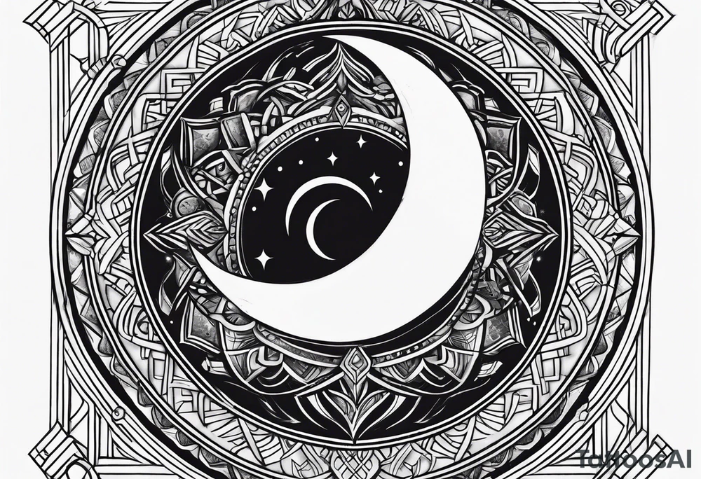 sacred moon tattoo idea