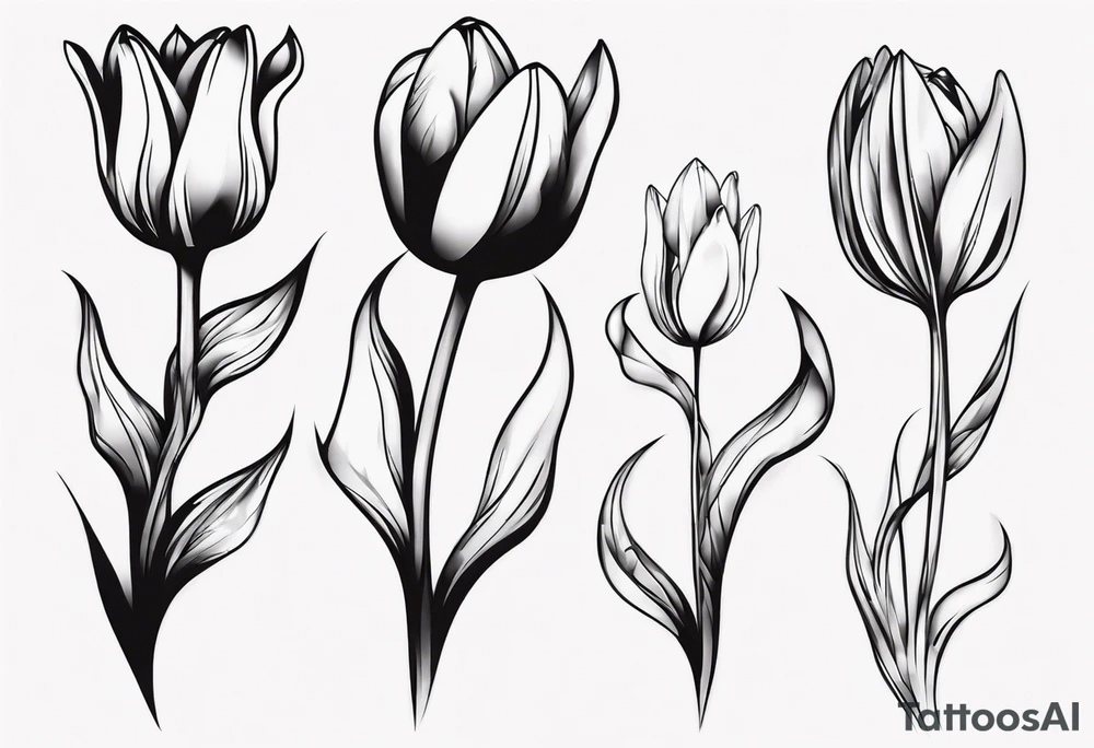 Average sign combined with a tulip bud tattoo idea
