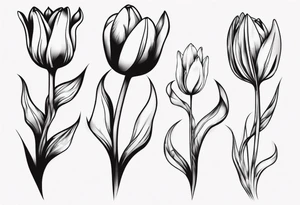 Average sign combined with a tulip bud tattoo idea