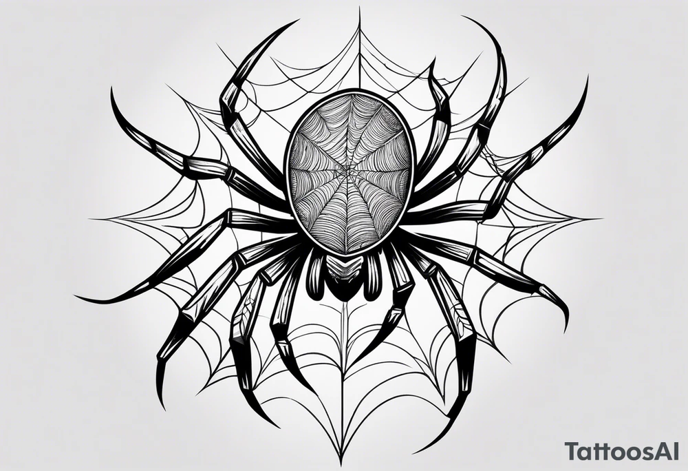 Minimalism Spider, top view, eye for spider tattoo idea