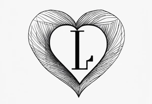 Picture of the letter I within a heart to represent oneself tattoo idea
