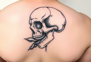 left side of a skull with 'The Last Of Us' fungus out of its eyes and mouth tattoo idea