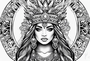 Aztec mermaid tattoo idea