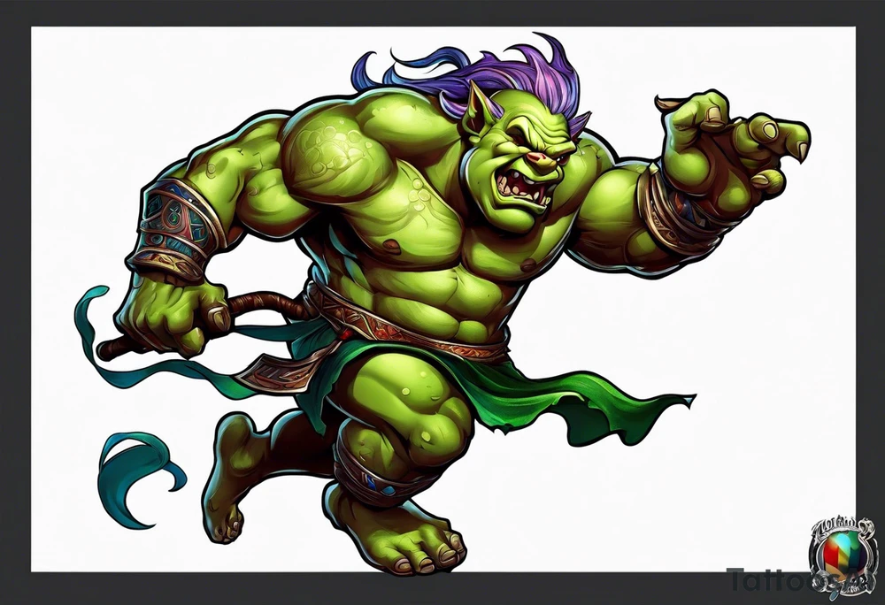 leaping ogre tattoo idea