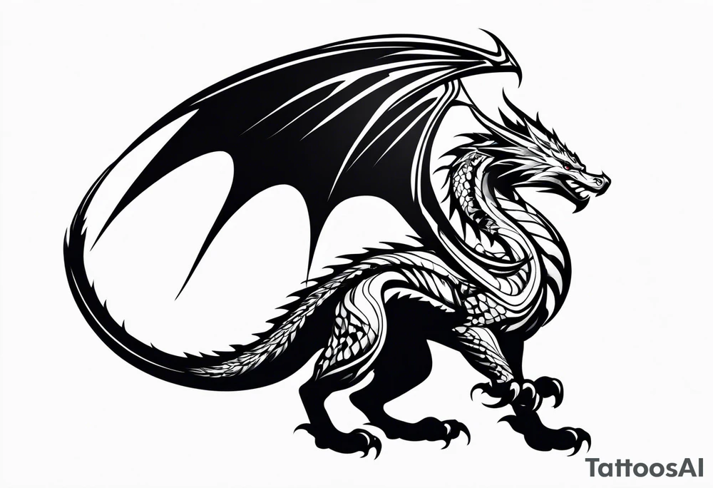 Wyvern silhouette simple tattoo idea