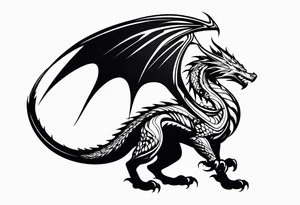 Wyvern silhouette simple tattoo idea