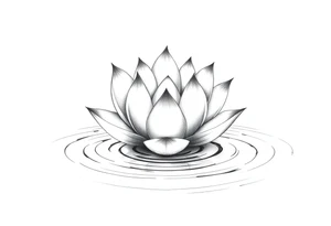 serene lotus flower emerging from sacred waters with ripples tattoo idea