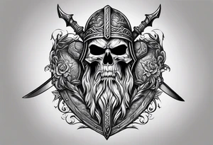 Valhalla sword shield  axe tattoo idea