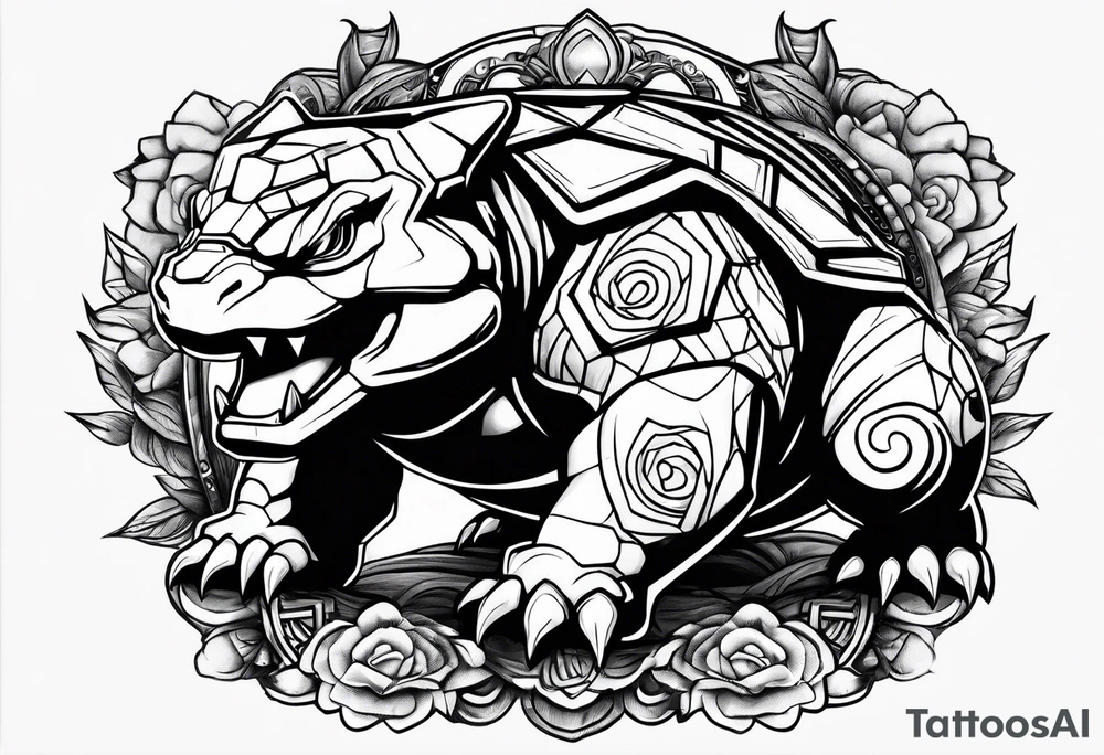 Blastoise angry tattoo idea