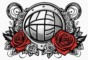 detroit city , basketball with 23 and virgo symbol and roses tattoo idea
