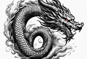 japanese dragon climbing tattoo idea