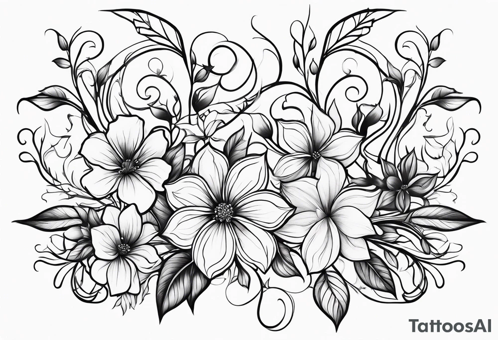 vines flowers tattoo idea