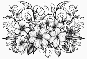 vines flowers tattoo idea