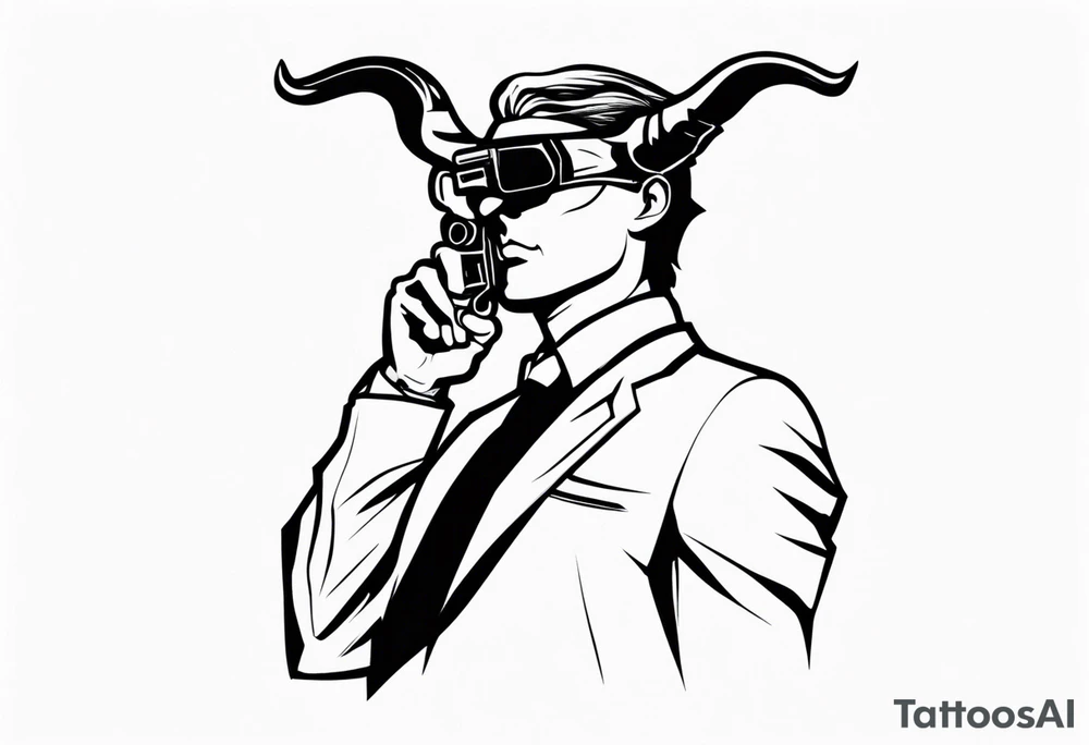 capricorn man with gun tattoo idea