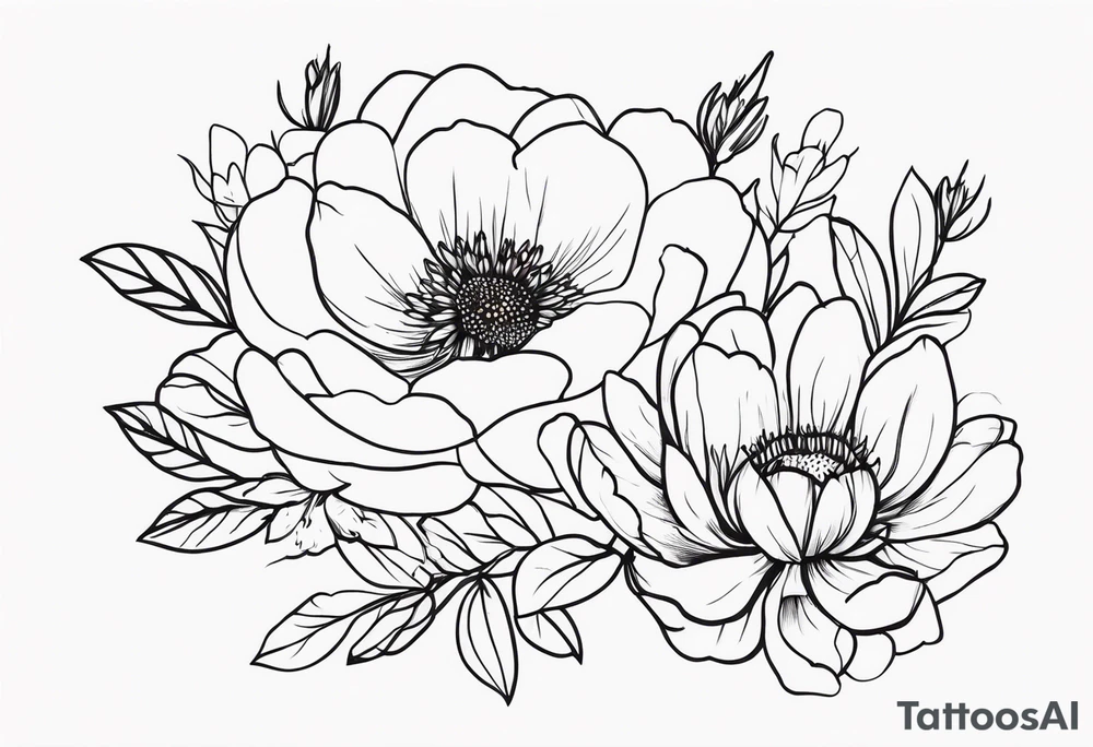 birth flowers tattoo idea