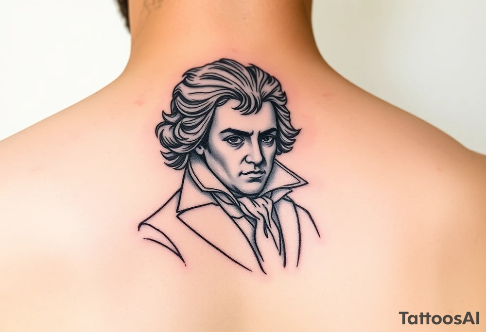 Dainty subtle ode to Beethoven tattoo idea