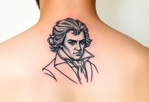 Dainty subtle ode to Beethoven tattoo idea