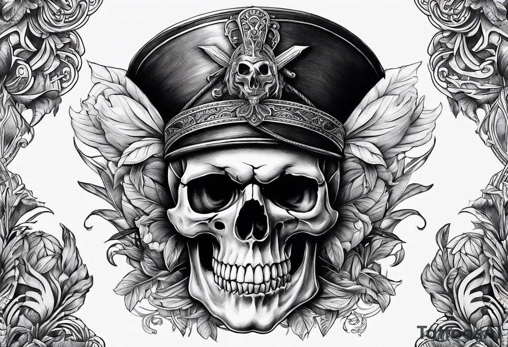 Skull dead men tell no tales tattoo idea