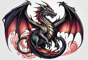 Half sleeve cards and dragons tattoo idea