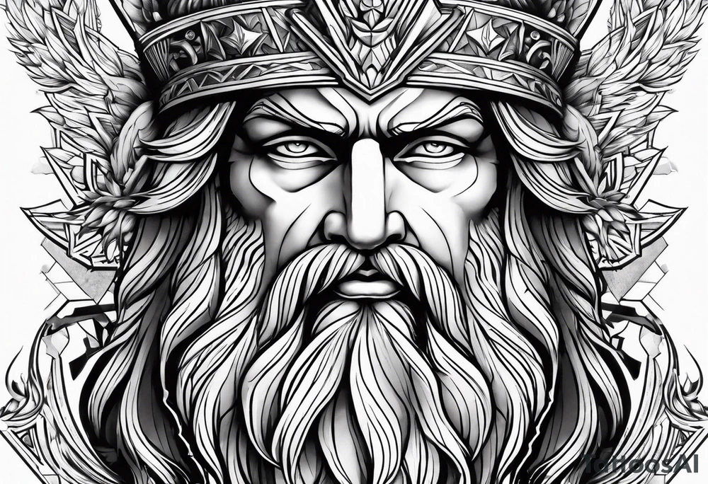 powerful majestic zeus tattoo idea