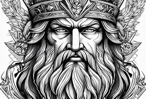 powerful majestic zeus tattoo idea