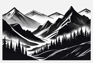 Small
Black
Mountain 
Silhouette tattoo idea