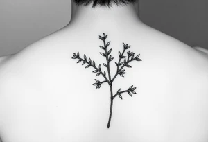 rosemary in flower, realistic tattoo idea