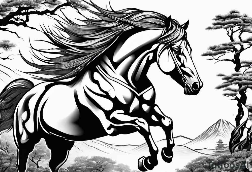 Horse samurai tattoo idea