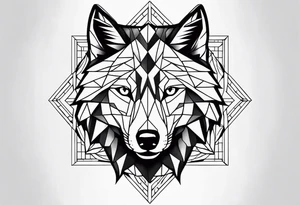 Une tête loup réaliste énervé avec la moitié de sa tête droite en squelette tattoo idea