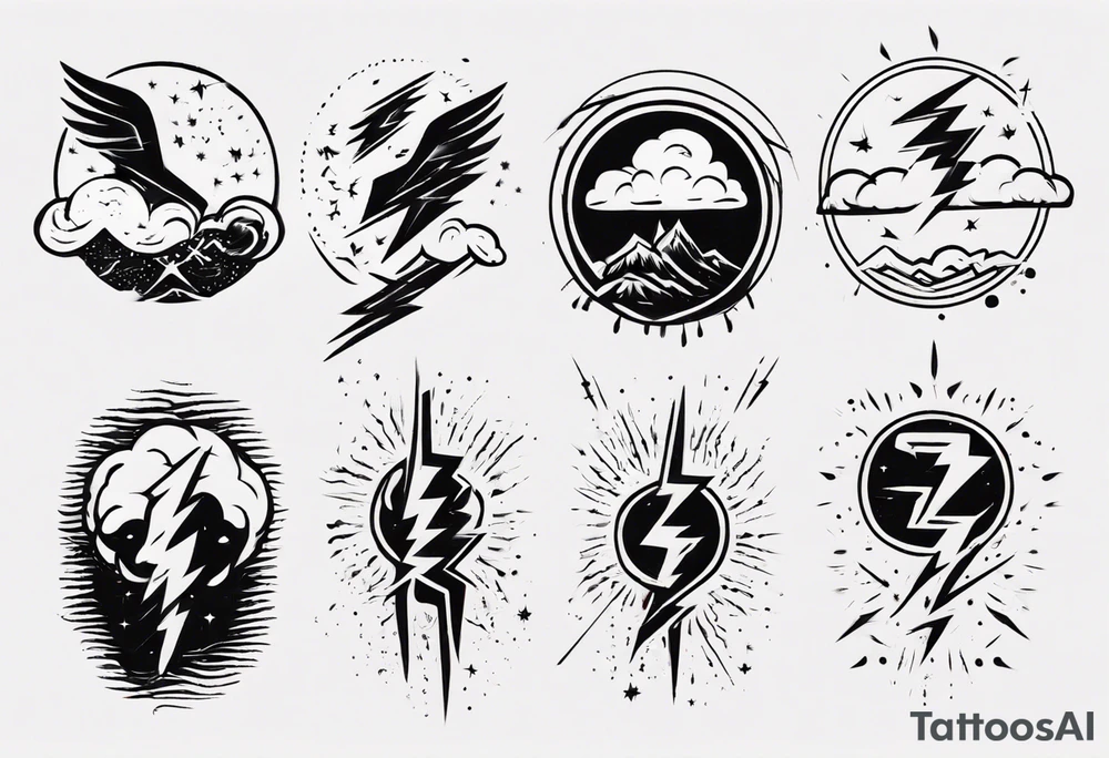 thunder in sky tattoo idea